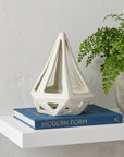9" White Stainless Steel Tabletop Sculpture