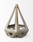 Khaki Crackle Glaze Ceramic Conical Sculpture