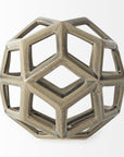 Khaki Crackle Glaze Ceramic Geometric Sculpture