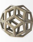 Khaki Crackle Glaze Ceramic Geometric Sculpture