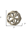 Khaki Crackle Glaze Ceramic Geometric Sculpture