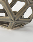 Khaki Crackle Glaze Ceramic Geometric Sculpture