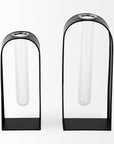 Set Of Two Black Metal Test Tube Decor Pieces