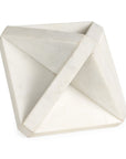 White Marble Geometric Square Sculpture