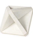 White Marble Geometric Square Sculpture