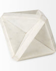 White Marble Geometric Square Sculpture