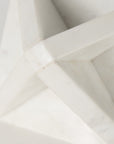 White Marble Geometric Square Sculpture