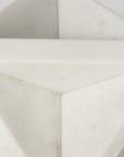 White Marble Geometric Square Sculpture