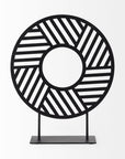 Black Metal Round Geometric Sculpture