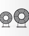 Black Metal Round Geometric Sculpture