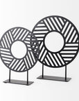 Black Metal Round Geometric Sculpture