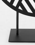Black Metal Round Geometric Sculpture