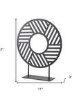 Black Metal Round Geometric Sculpture