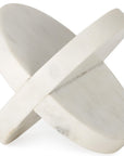 Petite White Marble Circular Sculpture