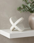 Petite White Marble Circular Sculpture