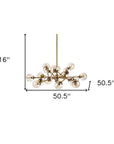 Gold Sputnik Style Eighteen Bulb Dimmable Chandelier