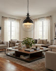 Black Metal Sphere Pendant Hanging Light