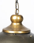 Rustic Gold Tone Metal Dome Hanging Light