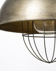 Rustic Gold Tone Metal Dome Hanging Light