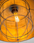 Rustic Gold Tone Metal Dome Hanging Light
