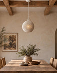 Whitewash Beaded Ball Hanging Pendent Light