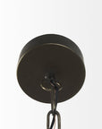 Antiqued Black Metal Hanging Industrial Caged Pendent Light