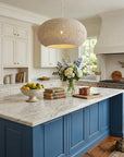 Whitewash Beaded Hanging Chandelier