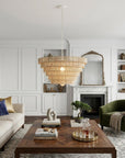 Light Brown Six Tier Hanging Chandelier