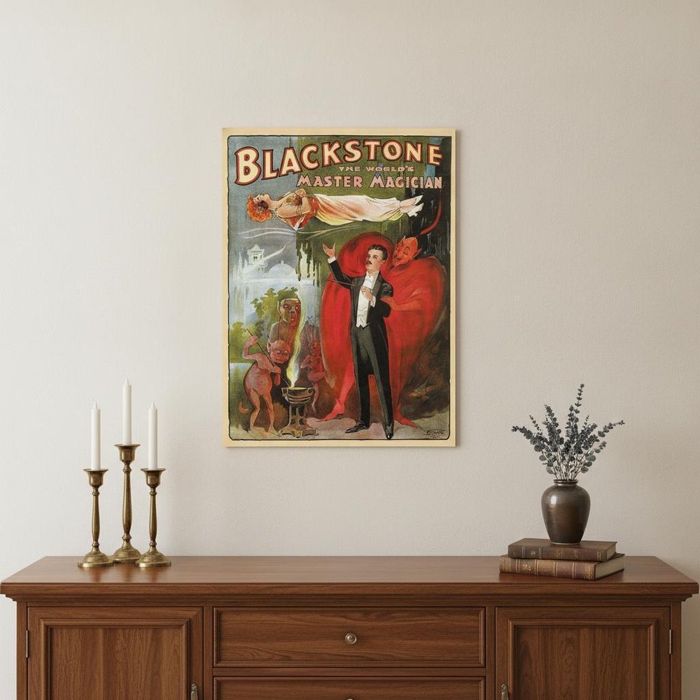 Vintage 1934 Blackstone Magic Unframed Print Wall Art