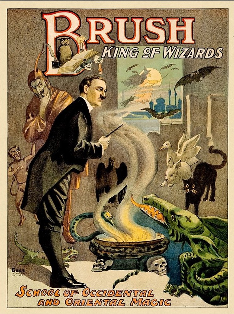 Vintage 1895 Blackstone Magic Unframed Print Wall Art
