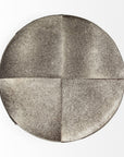 20" Gray Wool And Brown Footstool Ottoman