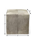 20" Gray Fabric and Wool Cube Ottoman