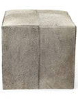 20" Gray Fabric and Wool Cube Ottoman