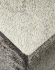 20" Gray Fabric and Wool Cube Ottoman