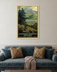 Vintage 1920S Adirondack Mountains Unframed Print Wall Art
