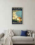 Vintage 1929 Chicago Vacation Travel Unframed Print Wall Art