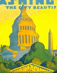 Washington Dc Vintage Travel Unframed Print Wall Art