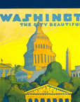 Washington Dc Vintage Travel Unframed Print Wall Art