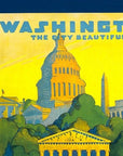 Washington Dc Vintage Travel Unframed Print Wall Art