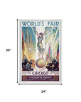 Vintage 1933 Chicago Worlds Fair Unframed Print Wall Art