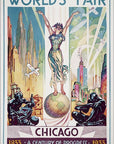 Vintage 1933 Chicago Worlds Fair Unframed Print Wall Art
