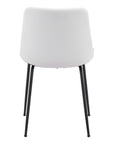 Set of Two White And Black Upholstered Faux Leather Dining Side Chairs
