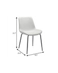 Set of Two White And Black Upholstered Faux Leather Dining Side Chairs