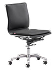 White and Silver Adjustable Swivel Faux Leather Rolling Executive Office Chair