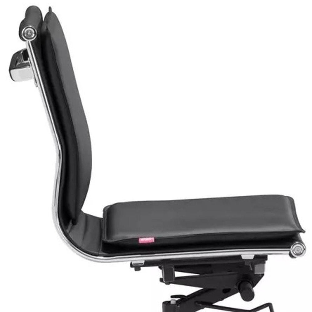White and Silver Adjustable Swivel Faux Leather Rolling Executive Office Chair