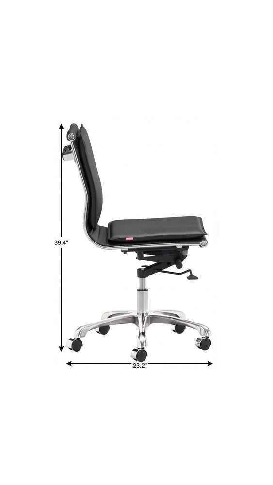 White and Silver Adjustable Swivel Faux Leather Rolling Executive Office Chair