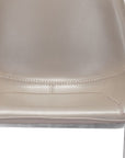 Set of Two 26" Gray And Silver Faux Leather And Steel Low Back Counter Height Bar Chairs