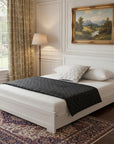 White Solid and Manufactured Wood Queen Bed Frame