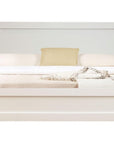 White Solid and Manufactured Wood Queen Bed Frame