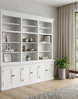 71" White Solid Wood Frame Dining Hutch With Multiple Shelves And Three Drawers